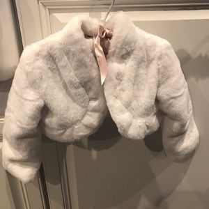Faux fur shrug